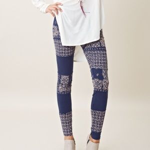 Free People washed blues printed leggings